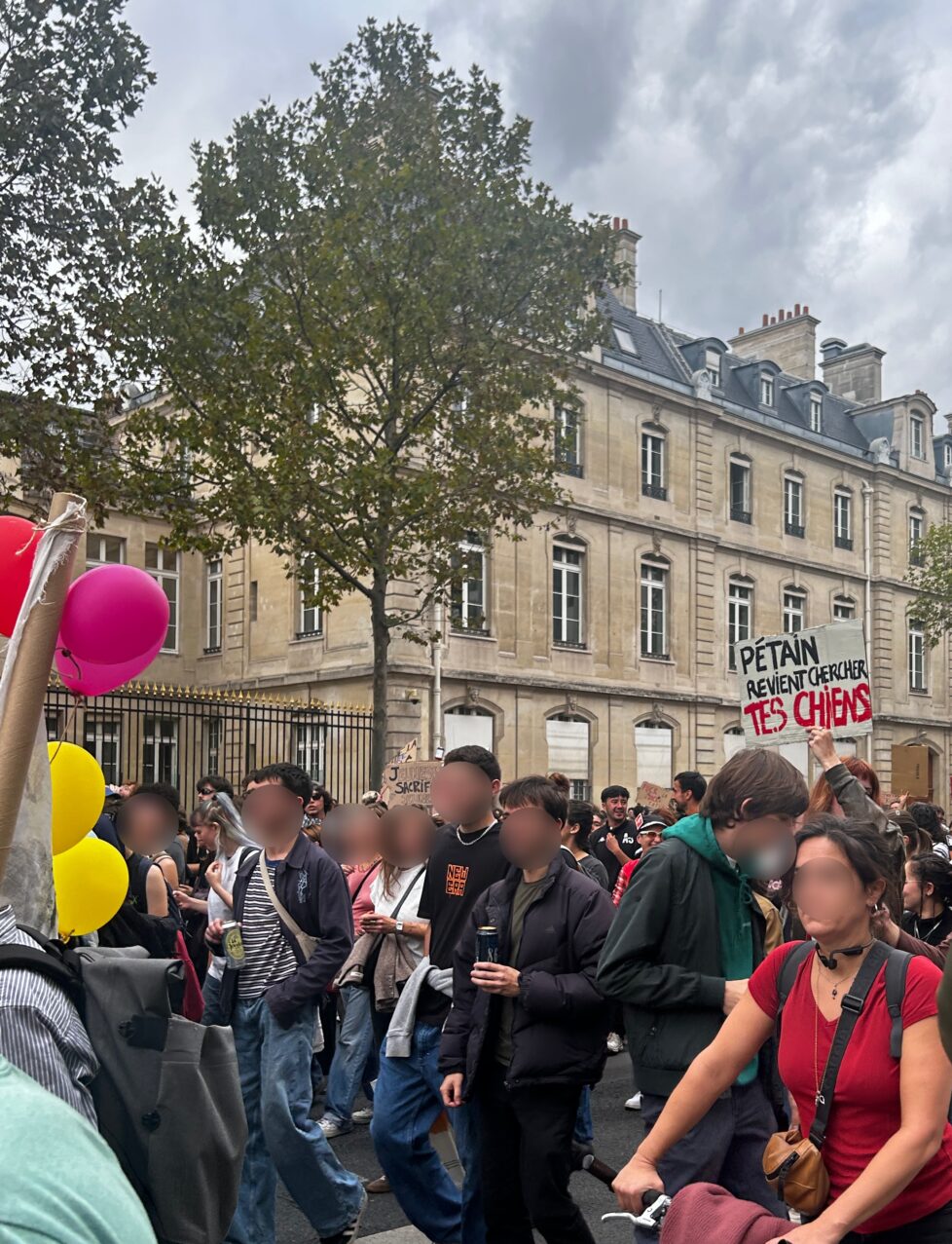 Reb Pétain reprends tes chiens. Messages sur les pancartes des lycéens 