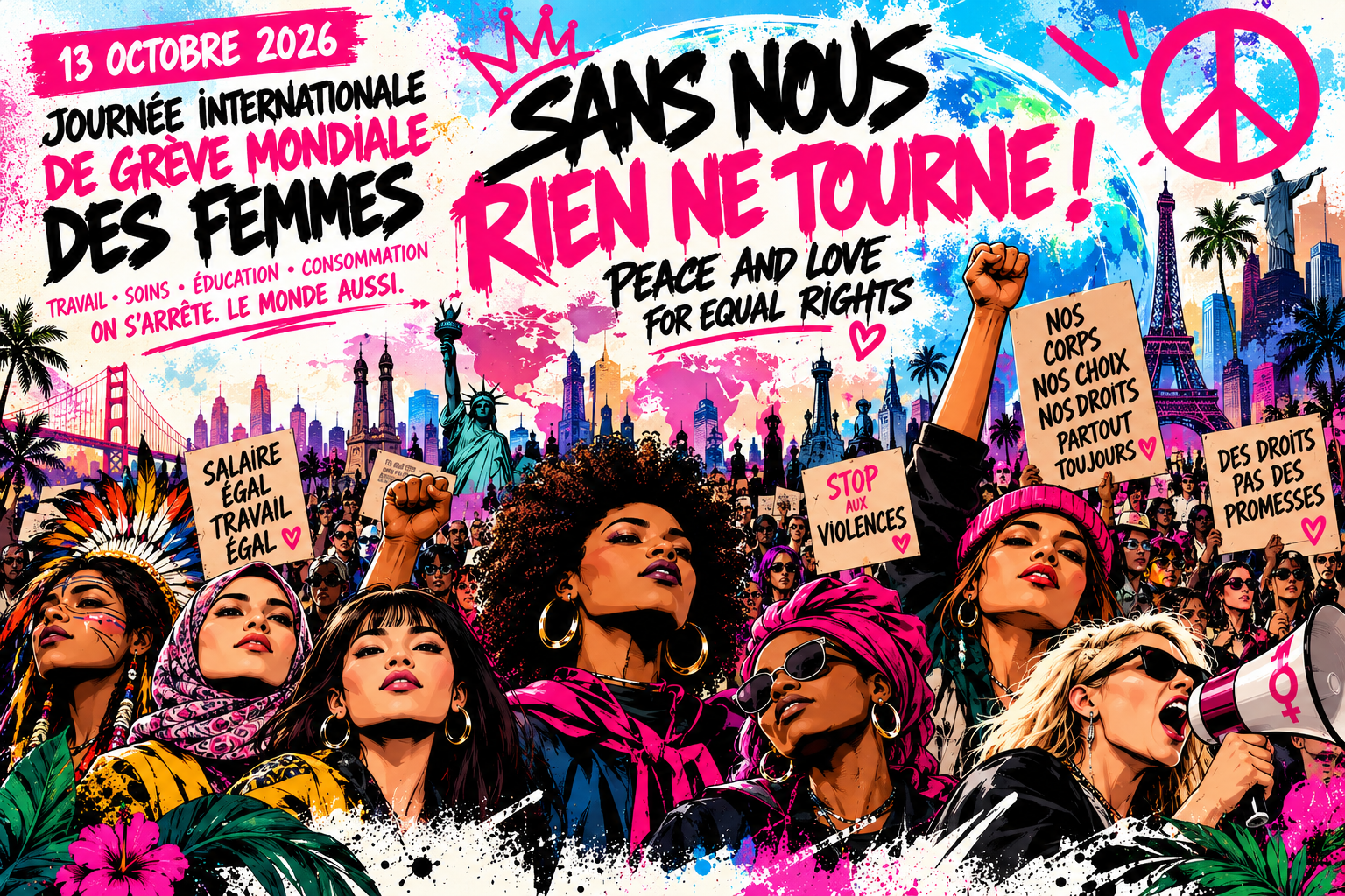 13 octobre 2026 — Grève mondiale des femmes : et si, pour une fois, nous arrêtions de faire tourner le monde ? Journée mondiale grève des femmes